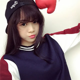 2016春季韩国韩版套头卡通卫衣长袖圆领可爱少女学生情侣装