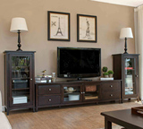 美式橡木客厅成套家具简约复古实木电视柜茶几立柜组合套装可定做
