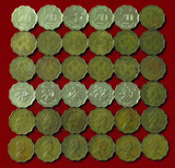 ▲新天地▲：香港硬币2毫1975~1998港币共18枚