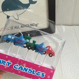 创意卡通迷你小汽车 彩虹生日蛋糕蜡烛套装儿童生日派对布置用品