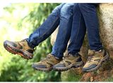 春季品牌登山鞋男士圆头真皮徒步鞋透气低帮防滑户外鞋系带大码鞋