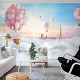 手绘地中海浪漫温馨墙纸 儿童房卡通卧室背景墙壁纸 环保大型壁画