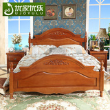 美式乡村家具全纯实原木床欧式复古主卧室雕花双人床1.5米1.8特价