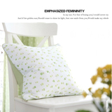 日式清新 白色绿色小花 包边高档沙发抱枕套汽车靠枕腰枕靠包靠垫
