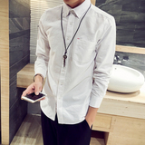 2016范思哲春季长袖衬衣标准韩版男装男士新款青少年长袖衬衫衬衫