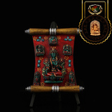 西藏红特价包邮手工彩绘木版画绿度母擦擦唐卡摆件家居创意装饰品