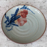 原创新品手绘青花釉里红菜盘水果盘陶瓷圆盘中式点心装饰艺术盘子