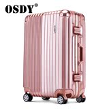 新品OSDY高档铝框拉杆箱万向轮登机箱24寸男女旅行李箱TSA密码锁