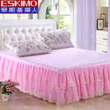 床裙单件带蕾丝花边纯棉1.5m双人粉色床罩1.8米床套1.2床单2m床群
