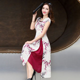 2016夏季女装新款韩版短袖旗袍连衣裙气质半身裙改良修身中长裙子
