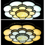 铁艺LED圆形吸顶灯无极调光调色花园造形镂空艺术现代简约卧室灯