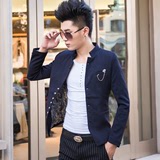 男士小西装休闲青年2015韩版英伦 修身中山装外套男立领短款上衣