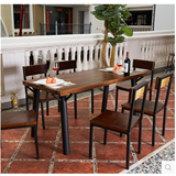 宜家北欧简约复古铁艺实木餐桌椅组合饭桌咖啡酒吧桌办公桌长方形
