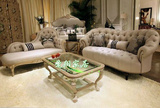 新古典原木色客厅组合沙发/欧式三人沙发美式样板房沙发/贵妃沙发