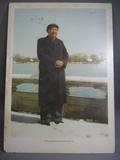 文革毛主席中南海军大衣装全身硬板像老上海古玩怀旧老物件收藏