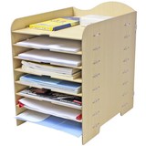 创意DIY办公桌面收纳盒木质多层文件资料整理柜多功能票据架