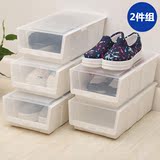 日本进口鞋盒创意透明鞋子收纳盒翻盖男女加厚塑料鞋柜鞋整理盒子