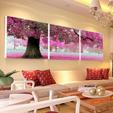 热销推荐客厅装饰画现代无框画浪漫紫色爱情树幸福树初恋的地方