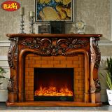 喜之焰1.6米欧式壁炉装饰柜 客厅实木壁炉架雕花电壁炉芯仿真8089