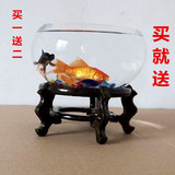 桌面鱼缸超白 迷你i玻璃金鱼缸圆形 大号乌龟缸 欧式小型鱼缸