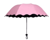 遇水见花黑胶太阳伞 晴雨折叠伞防紫外线雨伞新款