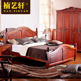 美式乡村床1.8米纯实木床双人床 楠艺轩品牌卧室欧式家具床1.5米