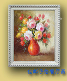 纯手绘油画欧式客厅装饰手工古典花卉餐厅挂画玄关有无框画玫瑰花