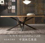 原木书桌洽谈桌铁艺欧式LOFT餐桌办公桌工作桌实木会议桌咖啡桌