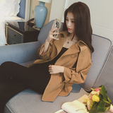 2016秋冬季韩国代购女装韩版名媛翻领短款燕尾披风外套蝙蝠型大衣
