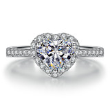 经典心形钻石戒指 碎钻群镶 爱心钻戒 指环 结婚订婚戒指 女戒