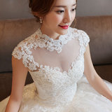 婚纱礼服 新娘齐地2016新款韩版修身显瘦大码孕妇包肩立领婚纱夏