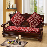 椅垫木头红木组合海绵坐垫加厚冬季实木质沙发垫带靠背毛绒防滑长