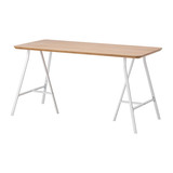 IKEA无锡宜家家居代购HILVER 希勒 / 勒伯格 桌子, 竹, 白色