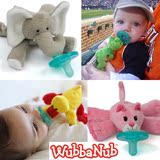 美国WubbaNub婴儿安抚奶嘴 0-6个月悬挂式毛绒玩具安抚奶嘴