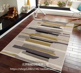 现代几何时尚客厅卧室样板房地毯 高档腈纶软装设计师专用地毯