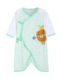 小米米小苹果男女新生儿长袖和式连身衣夏季竹纤维内衣YU4300