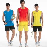 李宁羽毛球服运动套装 中国队世锦赛林丹比赛服无袖T恤背心男套装