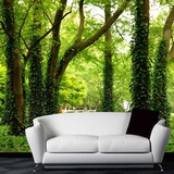 森林大型3D立体壁画 客厅沙发电视背景墙纸壁纸 大树风景无缝墙纸