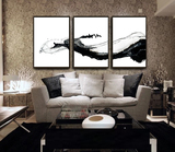 后现代油画黑白抽象无极卧室床头客厅墙壁画大尺寸简约手绘装饰画