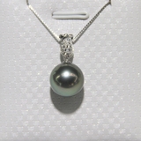 斯普拉特利群岛珠宝 12-13MM黑色海水南洋珍珠 镶925纯银吊坠