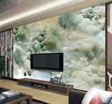 玉雕中式古典山水大型新款3D壁画无缝整张墙布壁纸电视背景墙纸
