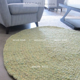 MASAR玛撒 德国地毯 绿色 现代风格MRS-2 素色 羊毛毯 手工圆形毯