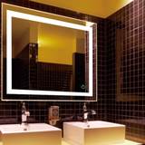 高档欧式浴室镜带灯LED方形卫生间镜子无框浴室壁挂镜子防雾防水