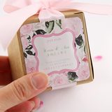 定制粉玫瑰纸喜糖盒子婚礼结婚糖盒DIY喜糖包装创意爱町喜品