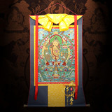 藏传阁 唐卡文殊菩萨画像藏传佛教密宗佛像西藏织锦绣挂画卷轴画