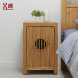 木標 老榆木床头柜 现代简约斗柜中式实木储物柜简易收纳柜床边柜