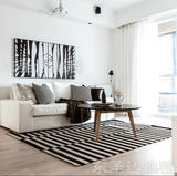 简约现代黑白色艺术抽象地毯客厅茶几沙发定制卧室满铺床边毯