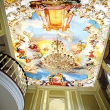 3d欧式天顶油画天花板吊顶壁纸大型酒店KTV壁画宫廷人物主题墙纸