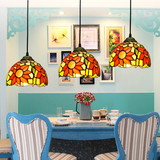 蒂凡尼吊灯餐厅灯三头向日葵个性欧式简约创意饭厅灯厨房灯吧台灯