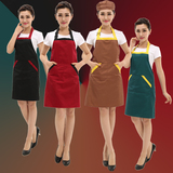 工作服围裙男女咖啡餐厅服务员工作服厨房围裙奶茶蛋糕店挂脖围裙